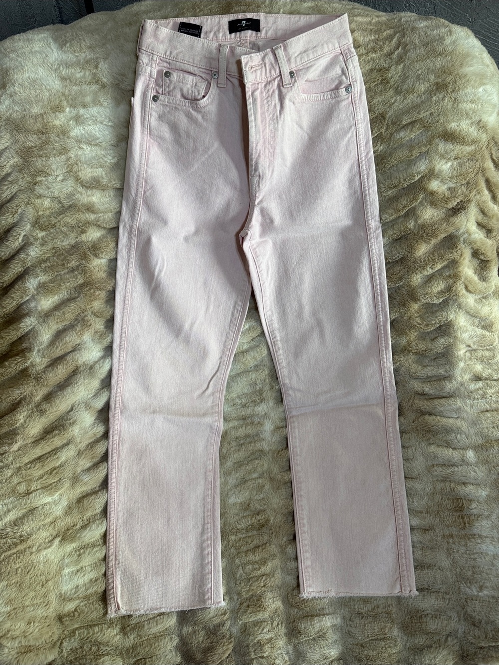 7 For All Mankind Light Pink Women's Straight-Leg Jeans